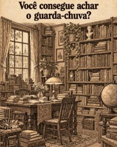 Você consegue encontrar o guarda-chuva escondido? Teste sua atenção